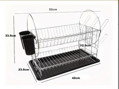Secaplatos Escurridor Cromado C/ Bandeja Y Cubiertero - tienda online