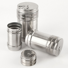 Set x 3 especieros/saleros en acero inoxidable. - tienda online