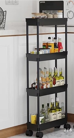 Carrito Organizador 4 Estantes Negro - comprar online