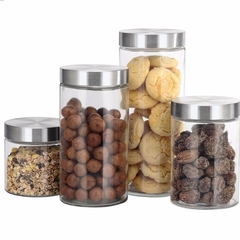 Set X 4 Frascos de Vidrio y tapa de Acero - tienda online