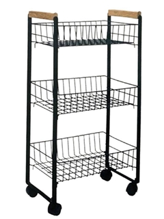 Imagen de Carrito Organizador 3 Estantes Cocina Baño Almacena C/ Rueda
