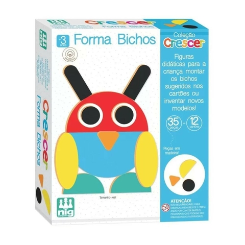 Jogo Educativo Forma Bichos Coleção Crescer - Nig Brinquedos