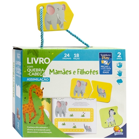 Play Box Livro Quebra Cabeça Mamães e Filhotes - Todolivro