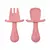 Buba - Kit Talheres Infantil Em Silicone - Rosa