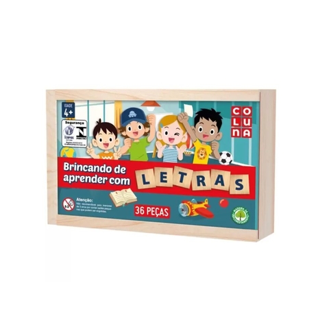 Brincando de Aprender com Letras - Estojo em Madeira - Coluna