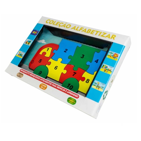 Quebra Cabeça em Madeira - Coleção Alfabetizar - Caminhão - Brinqmutti