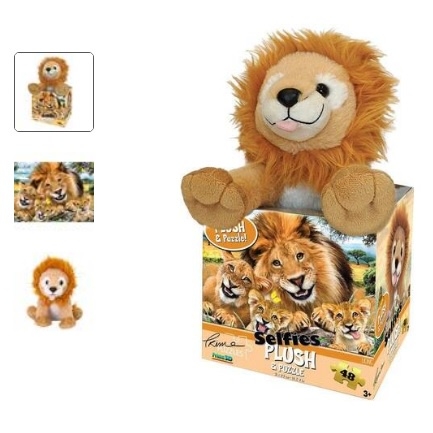 Quebra Cabeça 3D Pet Selfie 48 Peças com Pelúcia - Leão - Multikids