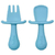Buba - Kit Talheres Infantil Em Silicone - Azul