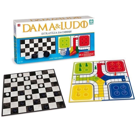 Jogo Dama e Ludo Estratégia em Dobro - Nig Brinquedos
