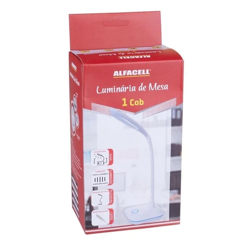 Luminária de Mesa Led touch com rotação 360 graus 1 Cob - Alfacell