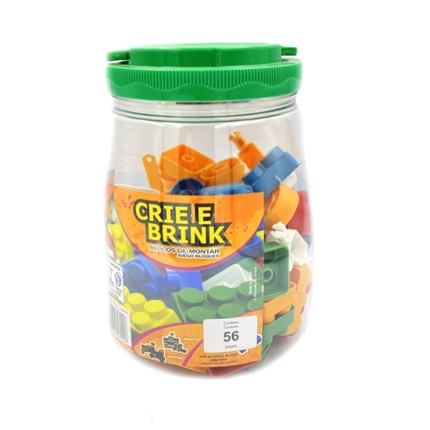 Crie e Brink Blocos de montar Pote com 56 Peças - Gravo Brink
