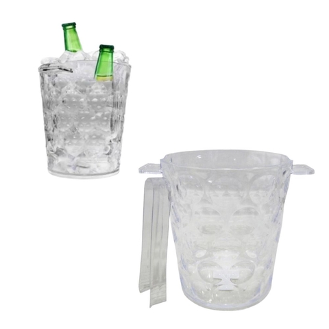 Balde de Gelo com Pegador em Acrílico Transparente 1,8L
