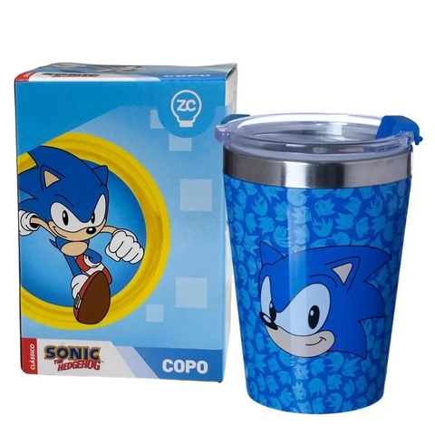 Copo com tampa Snap Sonic the Hedgehog Speed 300ml - Zona Criativa