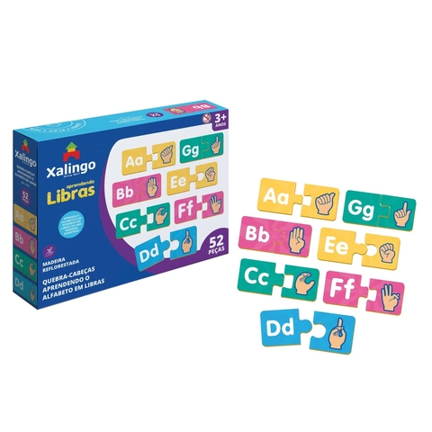 Quebra Cabeça Aprendendo o Alfabeto em Libras - Xalingo