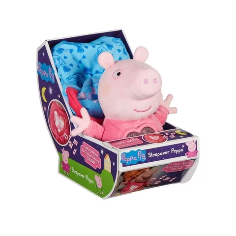 Pelúcia Peppa Pig Saco de Dormir com Alça - Emite Som e Luz - Sunny