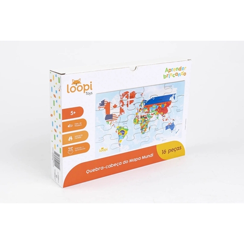 Quebra Cabeça do Mapa Mundi - Loopi Toys
