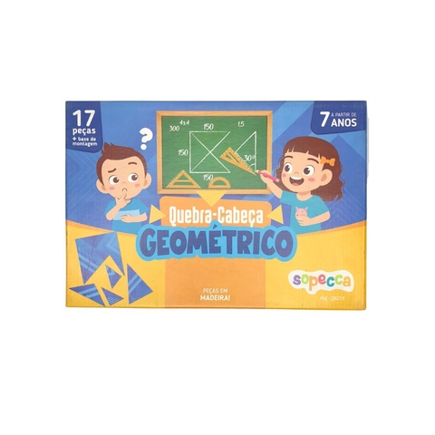 Quebra Cabeça Geométrico - Peças em Madeira - Sopecca