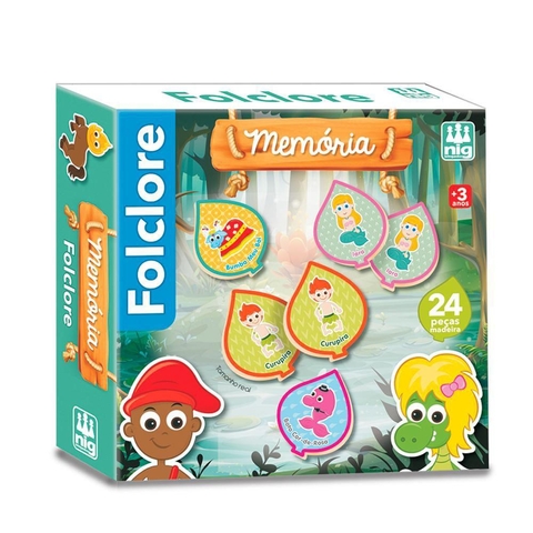 Jogo de Memória Folclore 24 peças - Nig Brinquedos