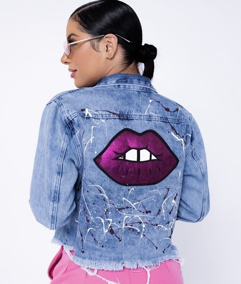 jaqueta jeans boca roxa