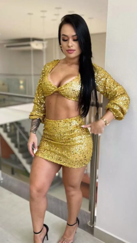 Vestido festa dourado