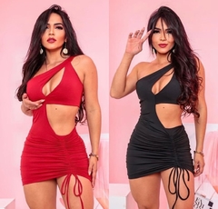 Vestido gola reta