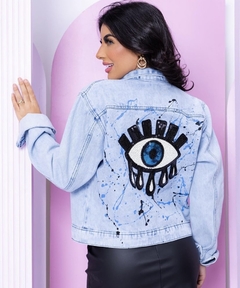 jaqueta jeans olho