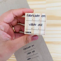 CARIMBO FABRICADO EM/ VÁLIDO ATÉ/ SABOR