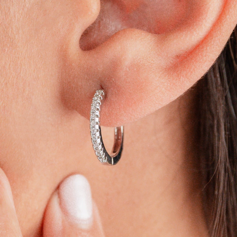 Argollita silver & Crystal medium-2252