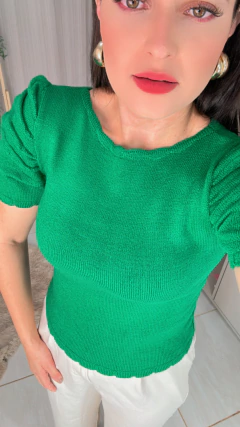 Blusa manga Bufante com ondas Modal