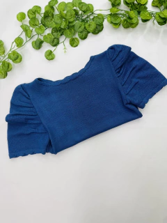 Imagem do Blusa manga Bufante com ondas Modal
