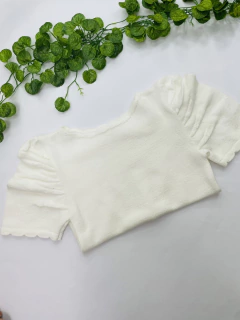 Blusa manga Bufante com ondas Modal na internet