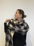 Pashmina clásica blanca con negro - Mureal