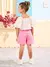 SHORT EM SARJA ANIMÊ ROSA - PequeNINAS Kids