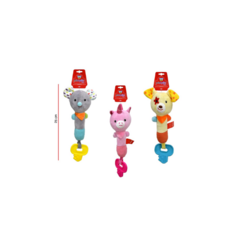 ANIMALITOS CON SONAJERO Y MORDILLO 25CM - phi phi toys - comprar online