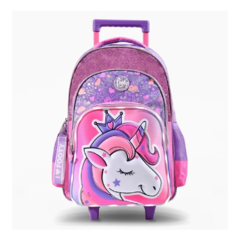 Mochila Carro Footy Queen Unicorn c/luz (18")