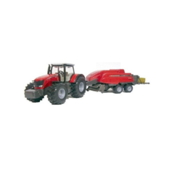 Tractor Massey Ferguson Con Empacadora - Siku