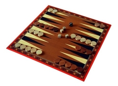 Backgammon Fichas De Madera Tablero 34x34cm Bisonte - comprar online