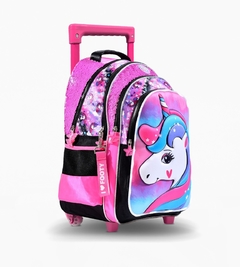Mochila Carro 18´´ Love Unicorn Soft Negra Con Luces Led - comprar online