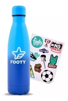 BOTELLITA TÉRMICA FOOTY BATIK AZUL CON STICKERS PERSONALIZABLES 500ML - Footy en internet