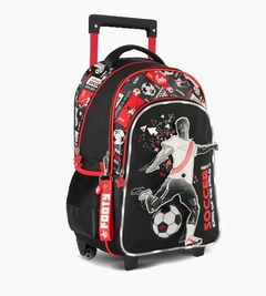 MOCHILA CARRO 18" DINAMIC FUTBOL ROJO CON LUZ LED - comprar online