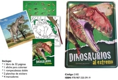 Dinosaurios Al Extremo Lata + Libro + Rompecabezas + Stickers - comprar online