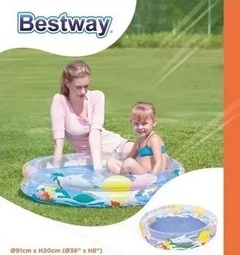 Pileta Inflable Dos Aros Vida En El Mar 90cm - Bestway en internet