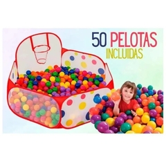 Pelotero Infantil Pop Up Modelo mono con aro de basquet - faydi en internet