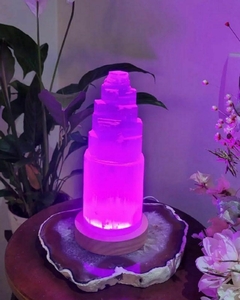 Luminária de Selenita Branca - Kalakristais