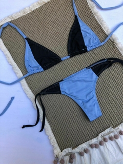 BK DENISSE COMBINADA - CELESTE CON NEGRO