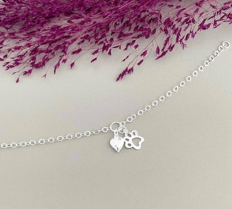 PULSEIRA ELO PORTUGUÊS PATUÁ CORAÇÃO E PATA DE CAC