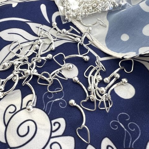 Piercing Umbigo Bolinha Coração Prata 925