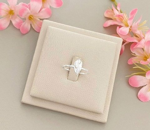 Anel Folha Prata 925