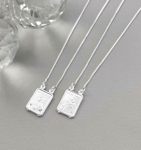 ESCAPULARIO RELIGIOSO CORRENTE 60cm PRATA 925 - comprar online