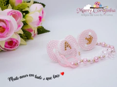 Chupeta + prendedor luxo Rosinha A - comprar online